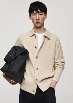 MANGO Kardigany I Swetry*Kardigan z prążkowanej dzianiny