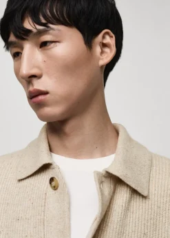 MANGO Kardigany I Swetry*Kardigan z prążkowanej dzianiny