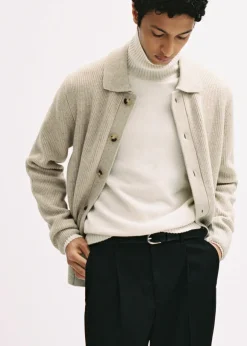 MANGO Kardigany I Swetry*Kardigan z prążkowanej dzianiny