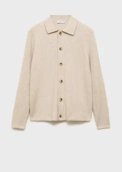MANGO Kardigany I Swetry*Kardigan z prążkowanej dzianiny