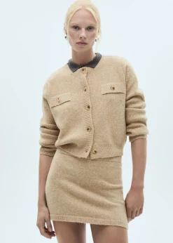 MANGO Kurtki|Swetry I Kardigany*Kardigan z prążkowanej dzianiny na guziki