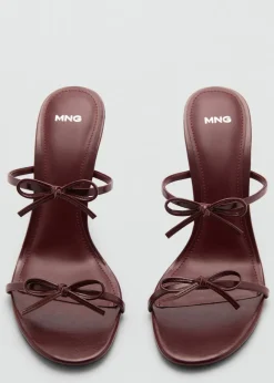MANGO Buty*Klapki na obcasie z kokardkami