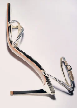 MANGO Buty*Klapki na obcasie z paskiem ze strasu