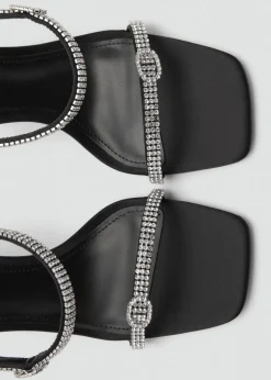 MANGO Buty*Klapki na obcasie z paskiem ze strasu