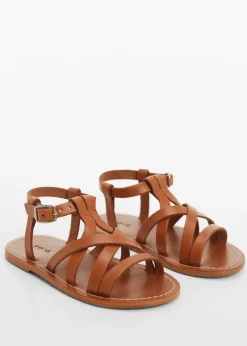 Dzieci MANGO Buty*Klapki skórzane z paskami