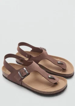 MANGO Skóra|Buty*Klapki skórzane z paskami