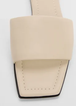 MANGO Buty|Akcesoria Skórzane*Klapki skórzane z szerokim paskiem