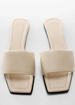 MANGO Buty|Akcesoria Skórzane*Klapki skórzane z szerokim paskiem