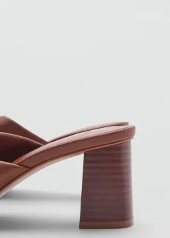 MANGO Buty|Akcesoria Skórzane*Klapki skórzane z węzłem