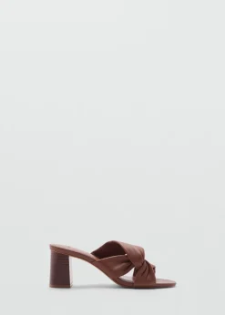 MANGO Buty|Akcesoria Skórzane*Klapki skórzane z węzłem
