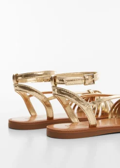 Dzieci MANGO Buty*Klapki z marszczonymi paskami