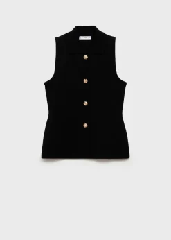 MANGO Kamizelki*Knitted vest with jewel buttons