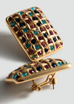 MANGO Biżuteria*Kolczyki geometryczne z kryształkami