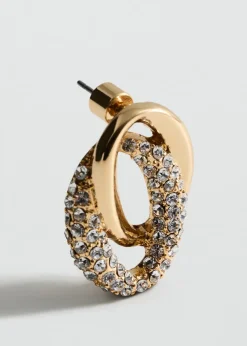 MANGO Biżuteria*Kolczyki splecione koła z kryształkami