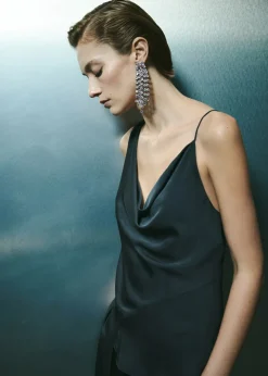 MANGO Biżuteria*Kolczyki wiszące z fasetowanych kryształków