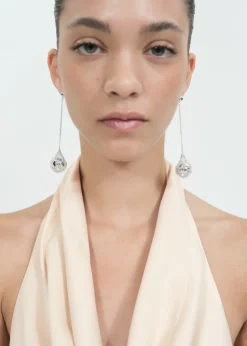 MANGO Biżuteria*Kolczyki z wiszącą kulą na łańcuszku