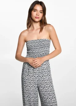 MANGO Sukienki I Kombinezony*Kombinezon bez ramiączek z nadrukiem