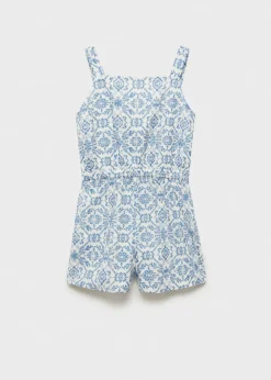 Dzieci MANGO Sukienki I Kombinezony*Kombinezon lniany ze wzorem