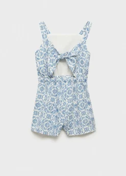 Dzieci MANGO Sukienki I Kombinezony*Kombinezon lniany ze wzorem