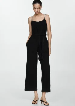 MANGO Sukienki I Kombinezony*Kombinezon na ramiączkach ze sznurkiem w pasie