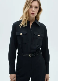 MANGO Sukienki I Kombinezony*Kombinezon o prostym kroju z paskiem