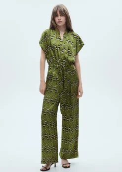 MANGO Sukienki I Kombinezony*Kombinezon satynowy ze wzorem