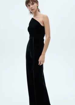 MANGO Sukienki I Kombinezony*Kombinezon z aksamitu na jedno ramię