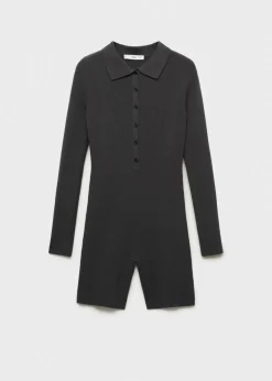 MANGO Sukienki I Kombinezony*Kombinezon z dzianiny z kołnierzykiem polo