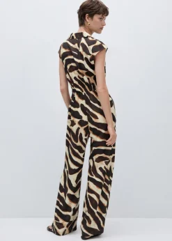 MANGO Sukienki I Kombinezony*Kombinezon z kieszeniami w zwierzęcy wzór