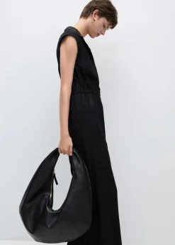 MANGO Sukienki I Kombinezony*Kombinezon z kieszeniami i kołnierzykiem koszulowym