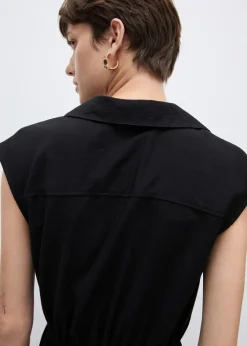 MANGO Sukienki I Kombinezony*Kombinezon z kieszeniami i kołnierzykiem koszulowym