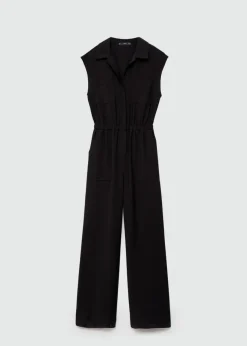 MANGO Sukienki I Kombinezony*Kombinezon z kieszeniami i kołnierzykiem koszulowym