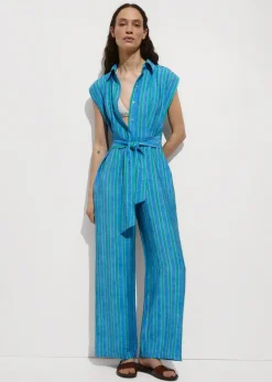 MANGO Sukienki I Kombinezony*Kombinezon z koszulowym kołnierzykiem wiązany w pasie