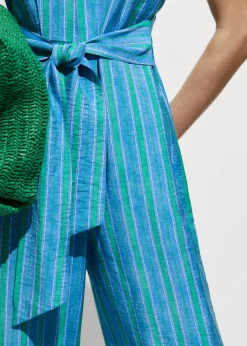 MANGO Sukienki I Kombinezony*Kombinezon z koszulowym kołnierzykiem wiązany w pasie