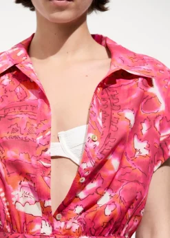 MANGO Sukienki I Kombinezony*Kombinezon z koszulowym kołnierzykiem i nadrukiem