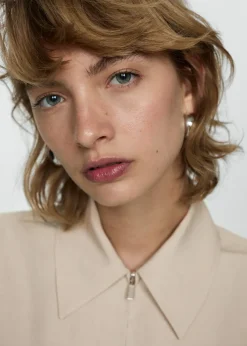 MANGO Sukienki I Kombinezony*Kombinezon z lyocellu z kołnierzykiem koszulowym