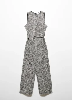 MANGO Sukienki I Kombinezony*Kombinezon z melanżowego tweedu