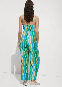 MANGO Sukienki I Kombinezony*Kombinezon z nadrukiem, drapowaniem i wycięciami