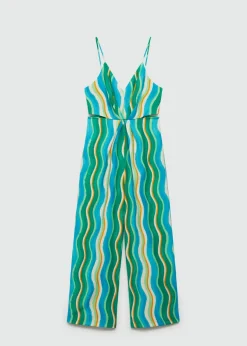 MANGO Sukienki I Kombinezony*Kombinezon z nadrukiem, drapowaniem i wycięciami