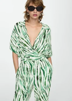 MANGO Sukienki I Kombinezony*Kombinezon z nadrukiem i kokardą