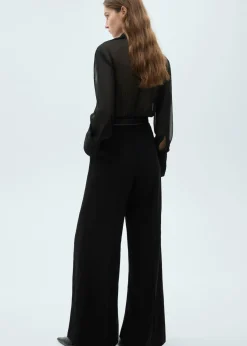 MANGO Sukienki I Kombinezony*Kombinezon z szerokimi nogawkami i prześwitującymi rękawami