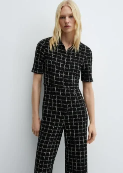 MANGO Sukienki I Kombinezony*Kombinezon z tweedu z krótkim rękawem