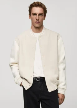 MANGO Kurtki I Koszule Wierzchnie*Kontrastowa kurtka typu bomber z bawełny