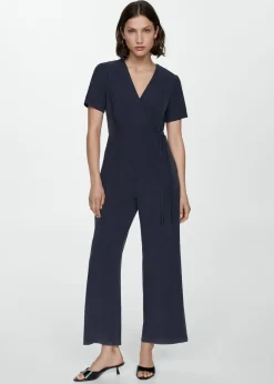 MANGO Sukienki I Kombinezony*Kopertowy kombinezon z wiązaniem