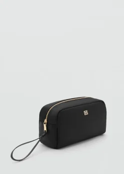 MANGO Galanteria Skórzana*Kosmetyczka na zamek z logo