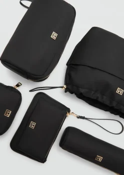 MANGO Galanteria Skórzana*Kosmetyczka z nylonu na zamek