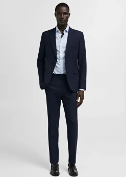 MANGO Koszule|Koszule*Koszula garniturowa regular fit z bawełny w paski