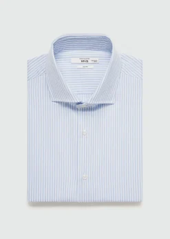 MANGO Koszule|Koszule*Koszula garniturowa regular fit z bawełny w paski