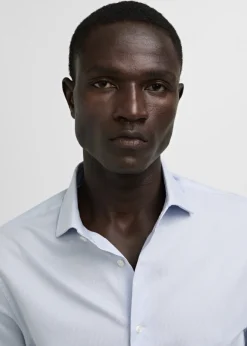 MANGO Koszule*Koszula garniturowa slim fit z diagonalu w prążki