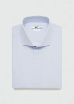 MANGO Koszule*Koszula garniturowa slim fit z diagonalu w prążki